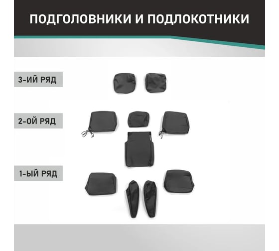 Чехлы на сиденья DEFLY Lexus GX470, 2002-2009, 7 мест, экокожа черная Lx6-7-2K