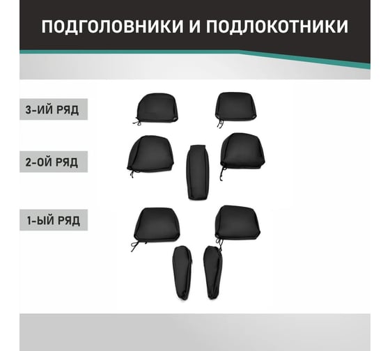 Чехлы на сиденья DEFLY Mitsubishi Delica, 1997-2007, 7 мест, экокожа черная Mts2-2K