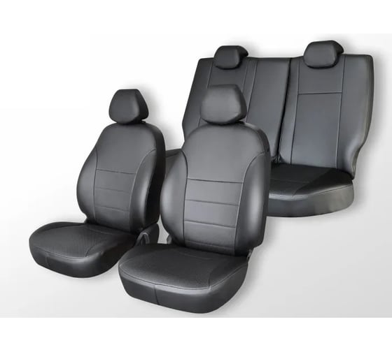 Чехлы на сиденья DEFLY Renault Duster, 2015-2021 Expression, Privilege, экокожа черная/замша черная ромб Rn8-2ZR 1
