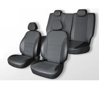 Чехлы на сиденья DEFLY Renault Duster, 2010-2015, сплошной задний ряд, экокожа черная/жаккард Rn6-2C