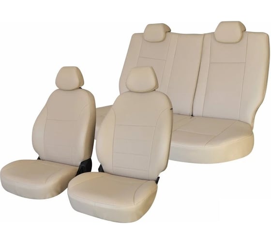 Чехлы на сиденья DEFLY Toyota Land Cruiser Prado (J150), 2017-2022., левый руль, экокожа бежевая Ty26-6K 1