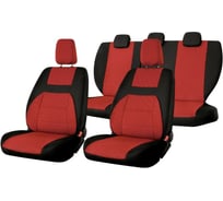Чехлы на сиденья DEFLY Lada Granta, 2011-2018, дополнительная боковая поддержка, задний ряд 60/40, жаккард черный/красный V016-D3