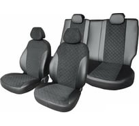 Чехлы на сиденья DEFLY Nissan Terrano, c 05.2017-2022, экокожа черная/замша черная ромб Nis5-2ZR