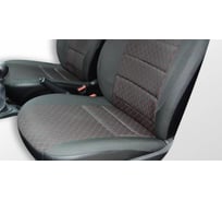 Чехлы на сиденья DEFLY Renault Duster, 2015-2021 Expression, Privilege, экокожа черная/жаккард красный ромб Rn8-2R