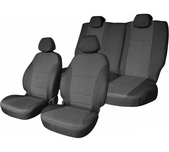 Чехлы на сиденья DEFLY Renault Logan, 2004-2016, экокожа черная/жаккард Rn1-2C 1