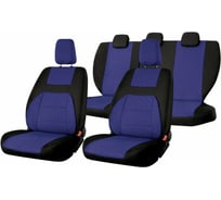 Чехлы на сиденья DEFLY Лада Нива 2131, 1993-2019, дополнительная боковая поддержка, жаккард черный/синий V022-D4