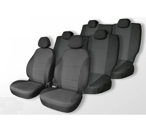 Чехлы на сиденья DEFLY Toyota Land Cruiser (J200), 2007-2015, спинка 2 ряда 40/20/40, 7 мест, экокожа черная Ty40/7-2K 1