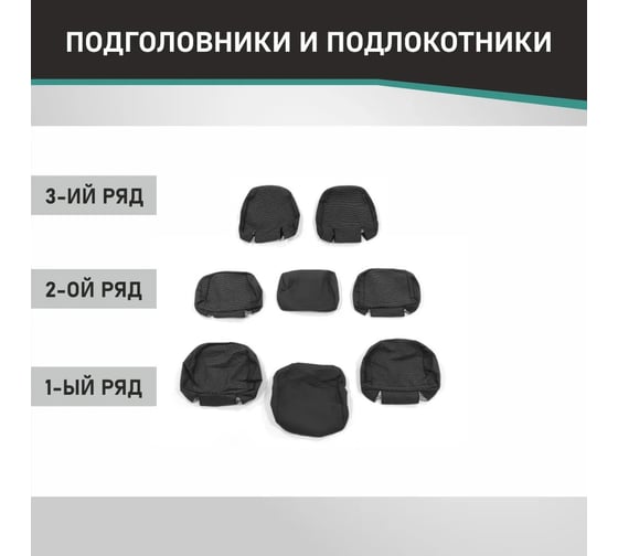 Чехлы на сиденья DEFLY Toyota Land Cruiser (J200), 2007-2015, спинка 2 ряда 40/20/40, 7 мест, экокожа черная Ty40/7-2K