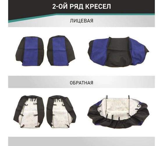 Чехлы на сиденья DEFLY Lada Priora, 2007-2014, седан, дополнительная боковая поддержка, жаккард черный/синий V005-D4