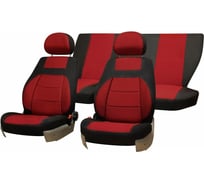 Чехлы на сиденья DEFLY Lada Priora, 2008-2014, хэтчбек, универсал, дополнительная боковая поддержка, жаккард черный/красный V001-D3