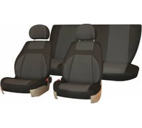 Чехлы на сиденья DEFLY Lada Priora, 2008-2014, хэтчбек, универсал, дополнительная боковая поддержка, жаккард черный/серый V001-D2
