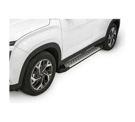 Порог-площадка Rival "BMW-Style" D173AL + комплект крепежа, Hyundai Creta 2021- D173AL.2314.1
