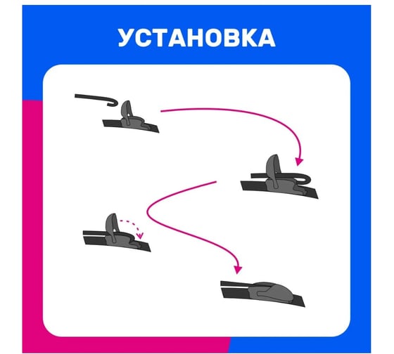 Бескаркасные щетки стеклоочистителя DEFLY Kurumakit комплект, 600 мм (24')/500 мм (20'), комплект крепежа DK102-24-20