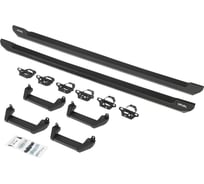Силовые пороги со ступеньками Rival Jeep Wrangler JL 2018-, сталь, с крепежом, 2D.2757.1