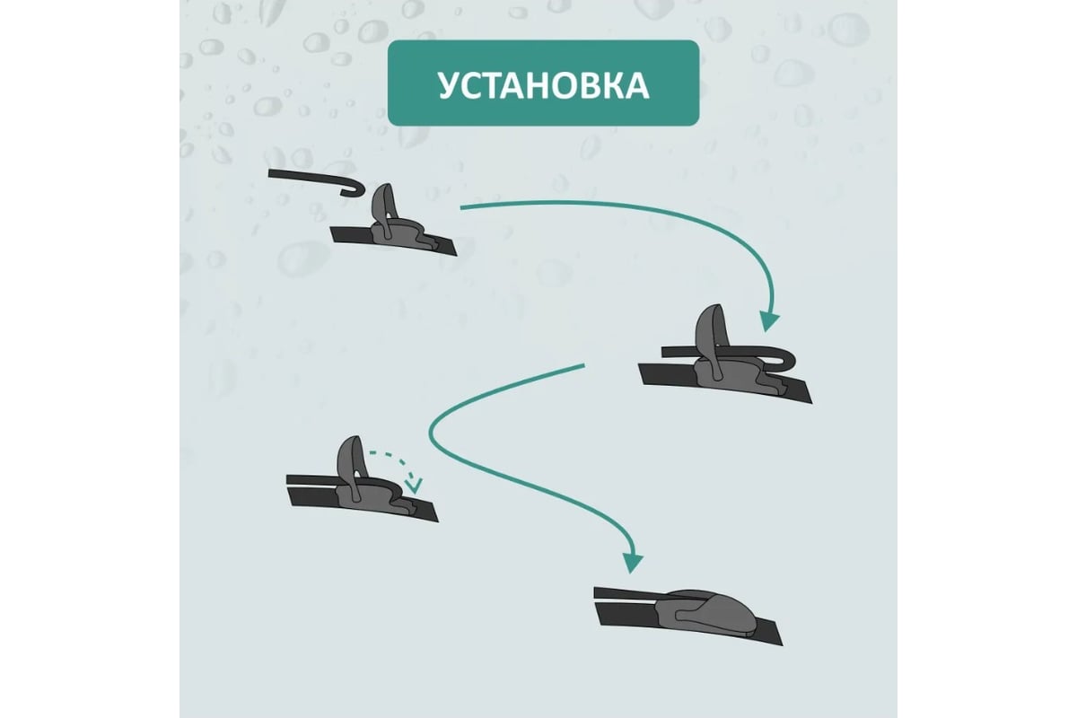 Бескаркасная щетка стеклоочистителя DEFLY Kurumakit, 400 мм (16 ...