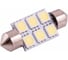 Автолампа SKYWAY диод T11 (C5W) 24V 6 SMD диодов 1-конт 36мм Белая (в компл. 2 шт.) S08202009 1