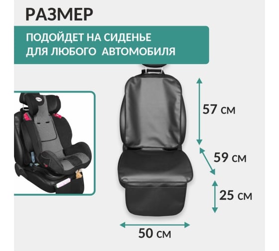 Накидка защитная под детское автокресло DEFLY экокожа, черная PDK-2K