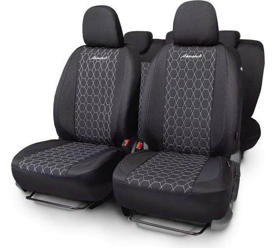 Авточехлы AUTOPROFI VERONA 15 предметов, чёрный/белый VER-1505 BK/WH