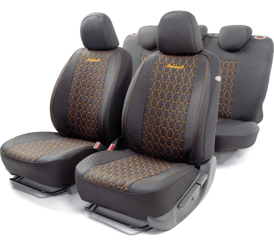 Авточехлы AUTOPROFI VERONA чёрный/оранжевый VER-1505 BK/ORANGE