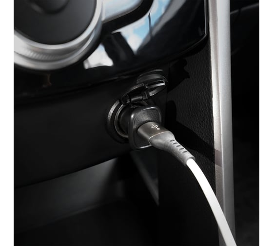 Автомобильный адаптер Airline компактный, 1ХUSB QC 3.0, 12/24В AEAK018