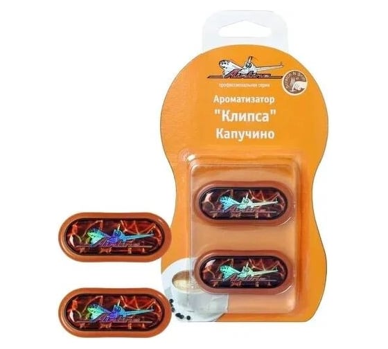 Ароматизатор на дефлектор Airline "Клипса" капучино AF-F02-CA 1