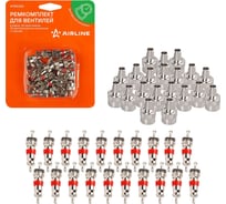 Ремкомплект для вентилей Airline 20 золотников, 20 металлических колпачков с ключом в блистере ATRS020