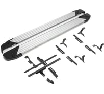 Пороги на автомобиль Rival "Silver" Geely Monjaro 4WD 2023-, 180 см, 2 шт. F180AL.1906.1