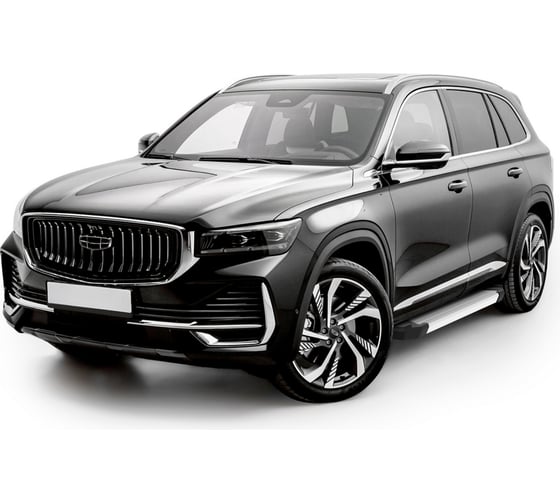 Пороги на автомобиль Rival "Silver" Geely Monjaro 4WD 2023-, 180 см, 2 шт. F180AL.1906.1
