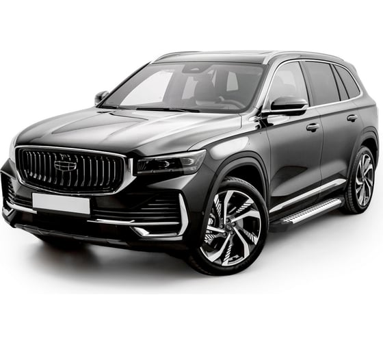 Пороги на авто Rival "Bmw-Style круг" Geely Monjaro 4WD 2023-, 180 см, 2шт. D180AL.1906.1