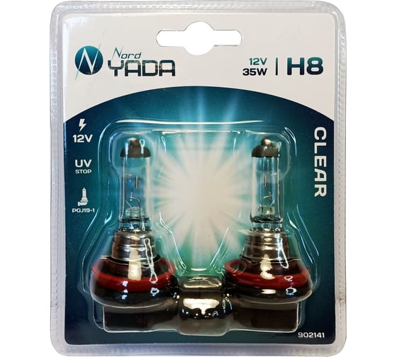 Лампа Nord-Yada H8 12V 35W CLEAR 2шт, блистер TM Nord YADA 902141 1