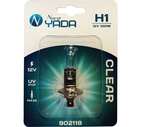 Лампа Nord-Yada H1 12V 100W CLEAR 1шт, блистер 902118