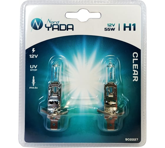 Лампа Nord-Yada H1 12V 55W CLEAR 2шт, блистер TM Nord YADA 902227
