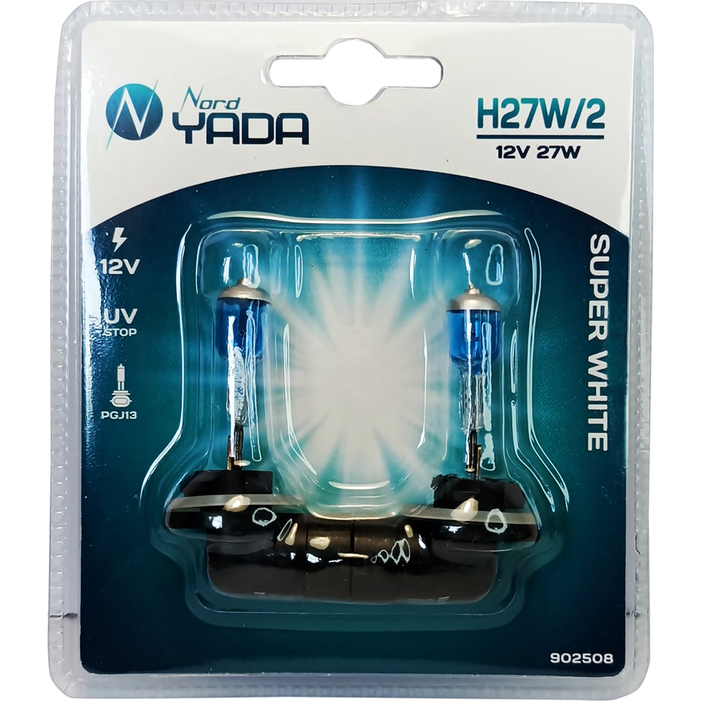 Лампа Nord-Yada H27/2(881) 12V 27W SUPER WHITE 2шт, блистер TM Nord ...