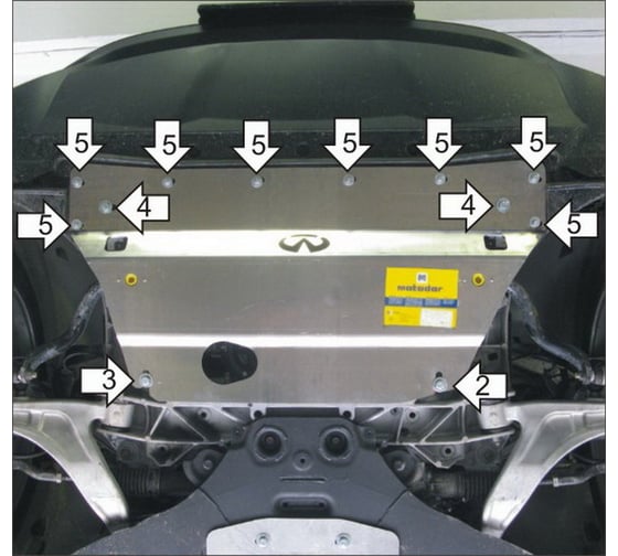 Защита стальная MOTODOR 2 мм Д Infiniti FX35/FX50/FX37. 08007
