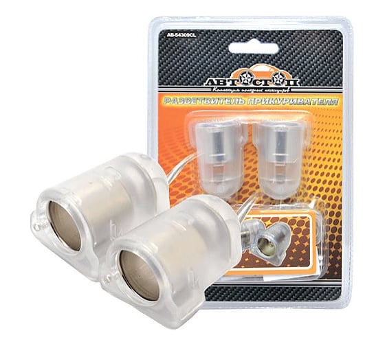 Разветвитель прикуривателя АВТОСТОП CLEAR на 2 раздельных гнезда, 12 В AB-54309CL 1