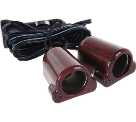 Разветвитель прикуривателя АВТОСТОП WOOD на 2 раздельных гнезда, 12 В AB-54309W