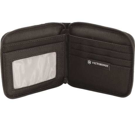 Бумажник Victorinox Tri-Fold Wallet на молнии, чёрный, 11x1x10 см 31172601