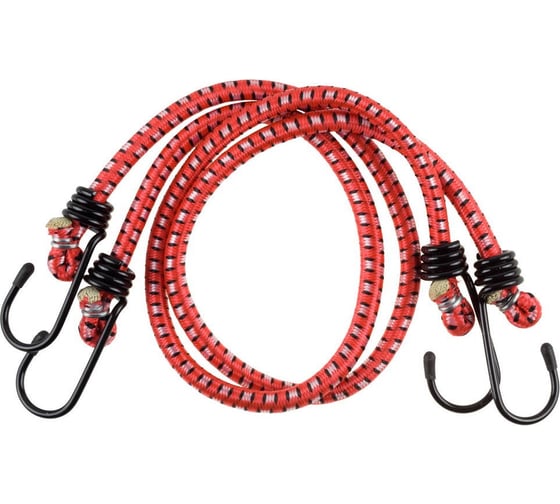 Резиновый крепежный шнур STAYER со стальными крюками, 80 см х 2 шт 40505-080