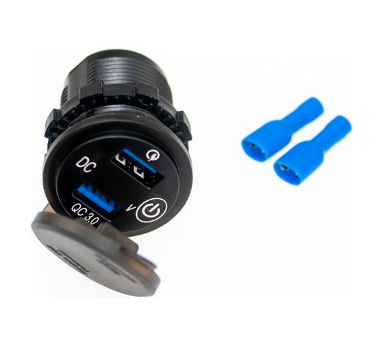 Разъем Usb в авто врезной Pro Legend 12V-24V 2USB + Вольтметр Круглый QC3.0 2USB PL9383 1