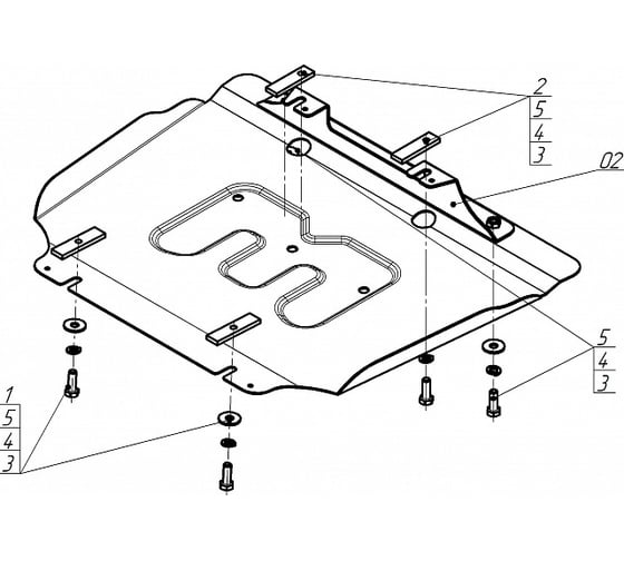 Защита стальная MOTODOR 2 мм Д, ПДф JAC T6, Sollers ST6. 78309