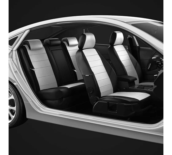 Авточехлы AVTOLIDER1 для Nissan Almera Classic с 2006-2012г. седан Classic. Без заднего подлокотника, 2 подголовников (задние Горбы) NI19-0402-EC03
