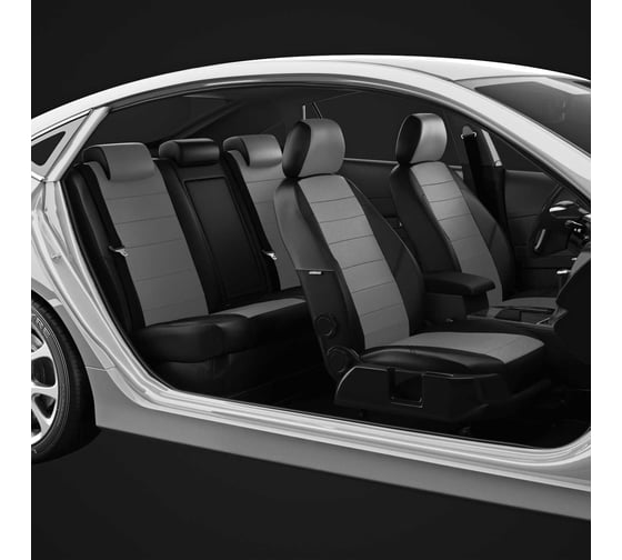 Авточехлы AVTOLIDER1 для Nissan Almera Classic с 2006-2012г. седан Classic. Задний подлокотник (молния), 5-подголовников NI19-0403-EC02