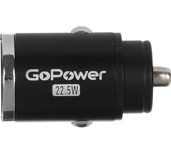 Автомобильное З/У GoPower GPQC12 1USB+1Type-C 22.5W Mini черный 00-00028409