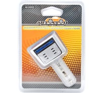 Разветвитель прикуривателя АВТОСТОП SILVER/CHROME SPORTS на 2 гнезда 12V AB-32902S