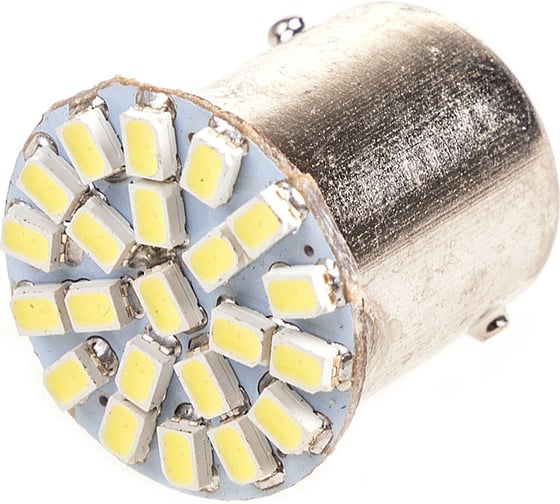 Автолампа диод SKYWAY S25P21W 12V 22 SMD блистер с цоколем 1-конт белая габариты, стопы, поворот S08201327