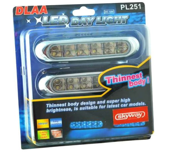 Ходовые огни SKYWAY 12V 12 диодов 2 шт PL251 W