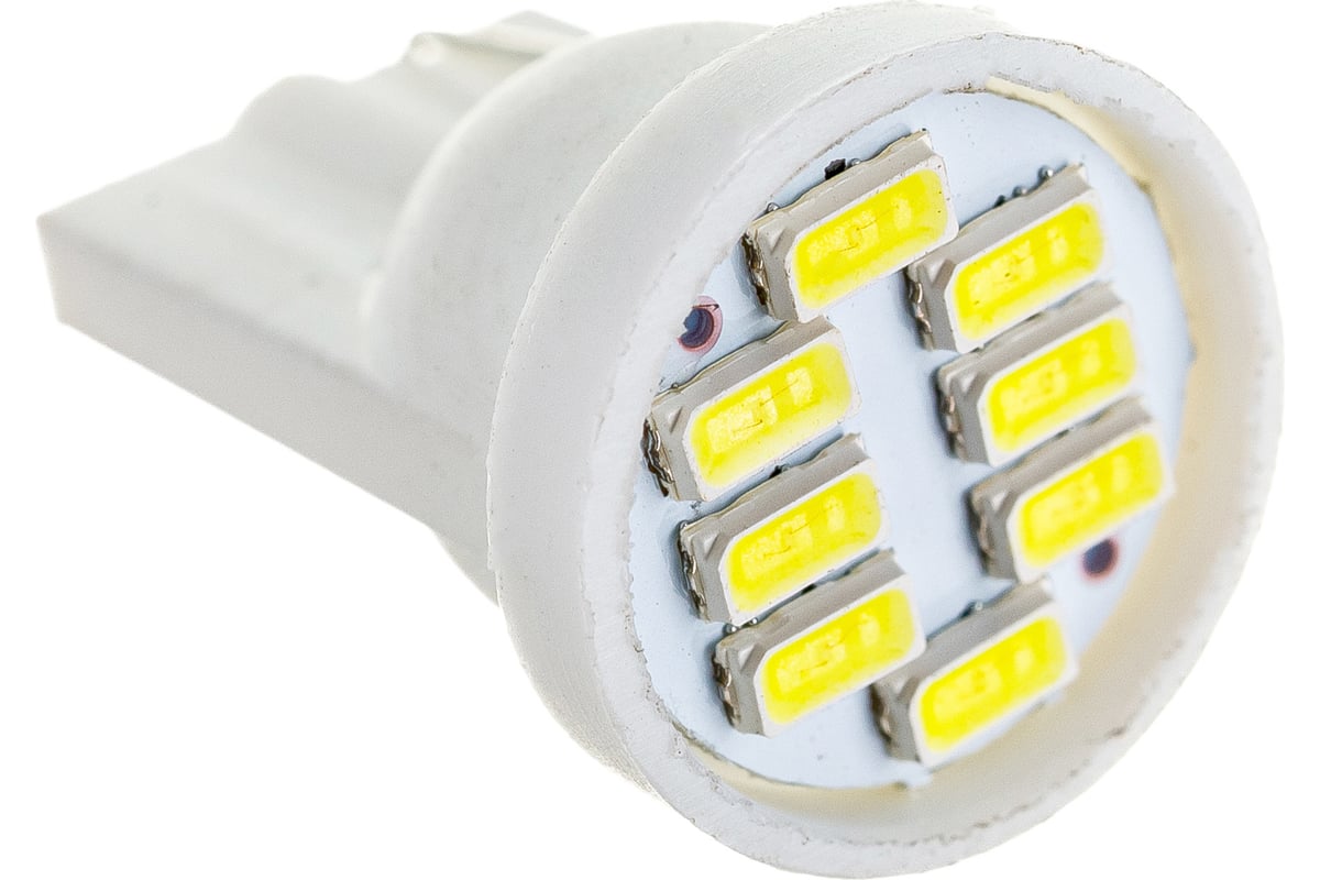 Автолампа диод SKYWAY T10W5W 24V 8 SMD диодов 1-конт белая салон, габариты,  номер, стопы S08202007 - выгодная цена, отзывы, характеристики, фото -  купить в Москве и РФ