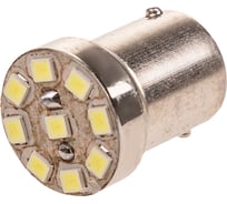 Автолампа диод SKYWAY T18R10W 12V 9 SMD с цоколем 1-конт белая габариты, стопы, повороты S08201356