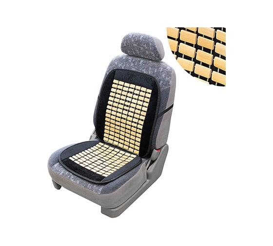 Массажная накидка на сиденье SKYWAY Massage-01 бамбук/полиэстер, черно-бежевый S01302035
