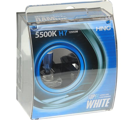 Автолампа HNG H7, PX26d, SUPER WHITE 5500 K, 12 В 12755SW2